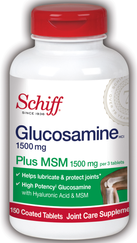SCHIFF® Glucosamine Plus MSM with Hyaluronic Acid - 500 mg Tablets